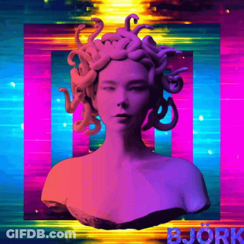Statue Of Woman With Snakes In Hair Bjork GIF