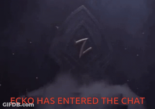 Statue On Throne Saying Ecko Has Entered The Chat GIF