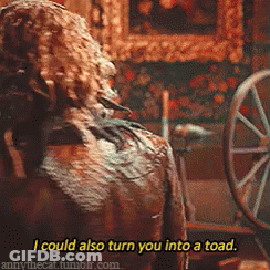 Statue Saying I Could Also Turn You Into A Toad GIF