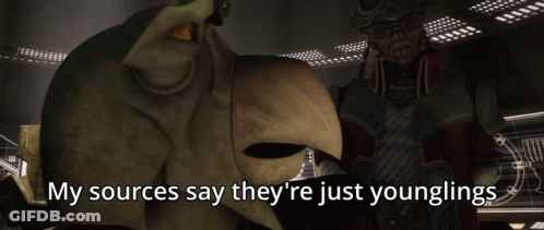 Statue Saying My Sources Say They're Just Younglings GIF