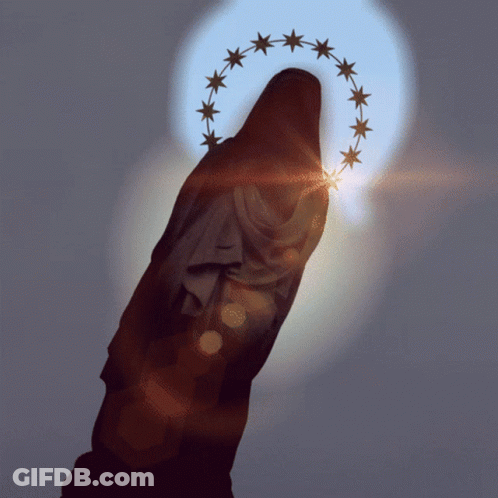 Statue With Halo Of Stars GIF