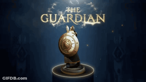 Statue With Shield Saying The Guardian GIF