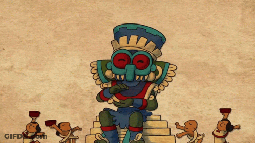 Statue With Skull On Head GIF