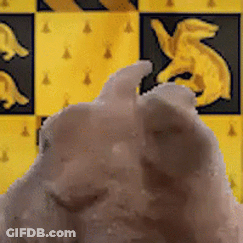 Statue With Yellow And Black Shield And Lion GIF