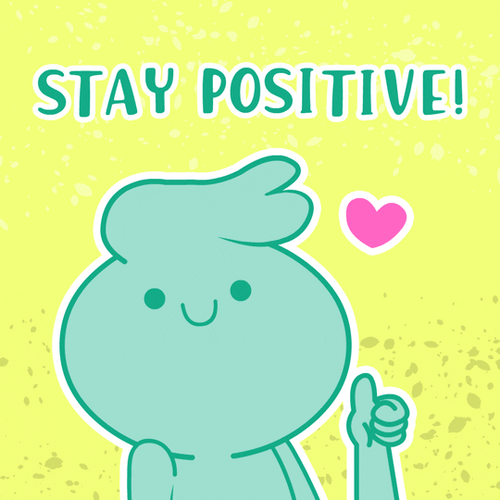 Stay Positive Cute Cartoon Thumbs Up GIF