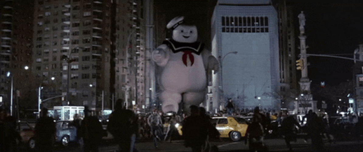 Stay Puft Giant Marshmallow Man Ghostbusters GIF