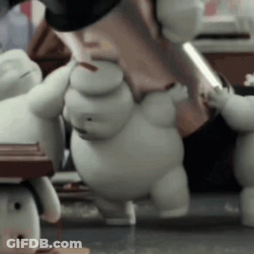 Stay Puft Marshmallow Man Carrying Blow Torch GIF