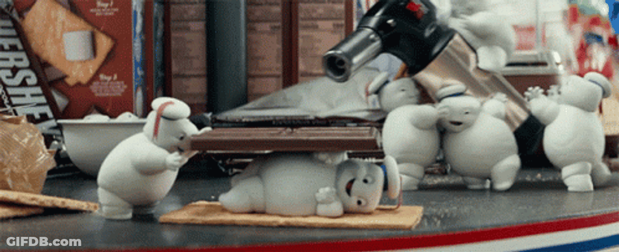 Stay Puft Marshmallow Man Firing Blow Torch GIF