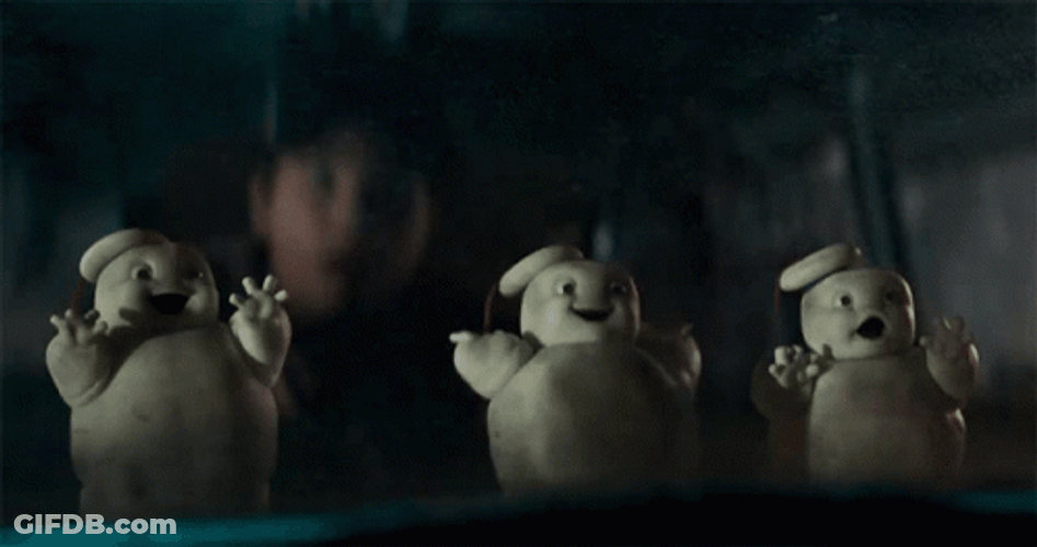 Stay Puft Marshmallow Man Tapping On Window GIF