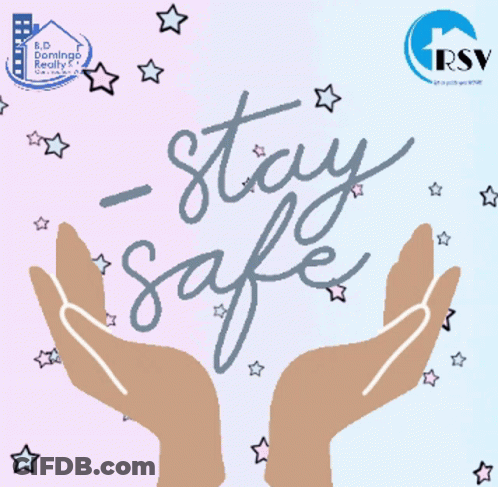 Stay Safe Poster With Two Hands GIF