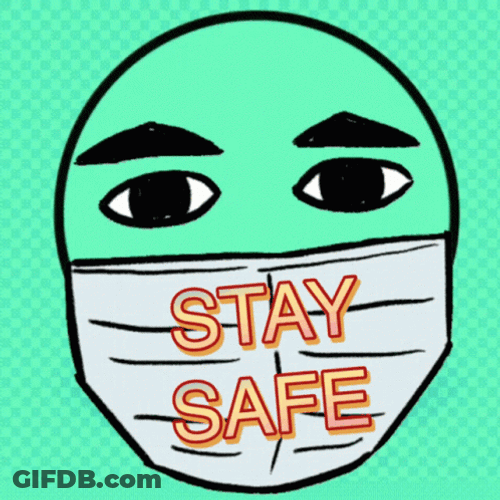 Stay Safe Wearing Face Mask Blinking Eyes GIF