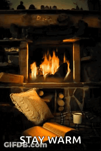 Stay Warm Fireplace GIF