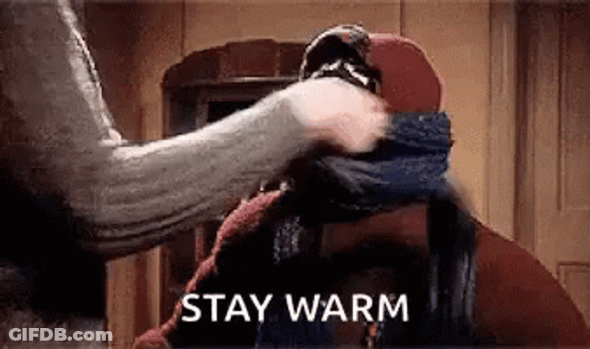 Stay Warm With Layered Scarf GIF