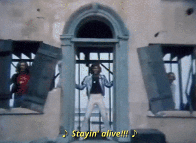 Stayin Alive Bee Gees Barry Gibb GIF