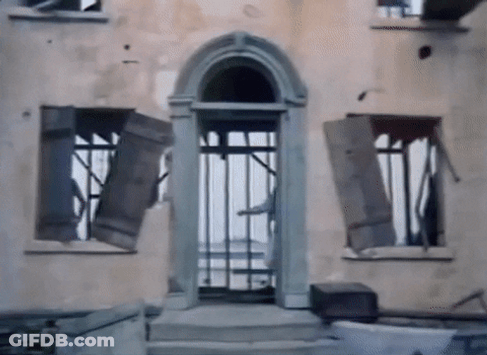 Stayin Alive MV Bee Gees In Ruined Building GIF