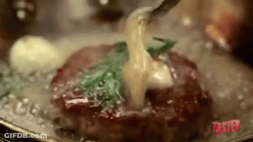 Steak Cooking In Pan GIF