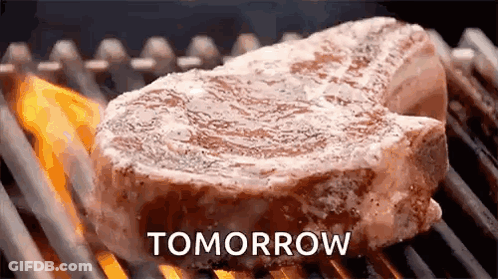 Steak Cooking On Grill Tomorrow GIF