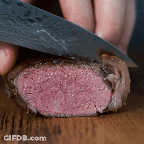 Steak Knife Cutting Skills GIF