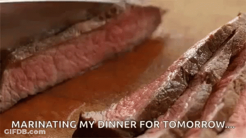 Steak Sliced With Marinating My Dinner For Tomorrow GIF