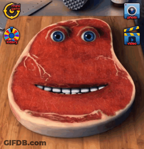 Steak With Face GIF