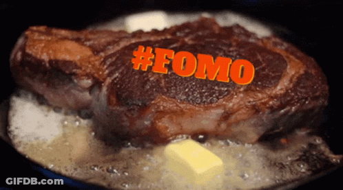 Steak With FOMO Text Cooking GIF