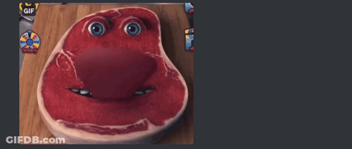 Steak With Tongue Sticking Out At 4 PM GIF