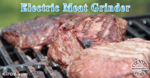 Steaks On Grill Electric Meat Grinder GIF