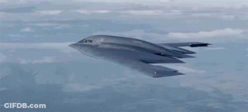 Stealth Bomber Flying Through Sky GIF