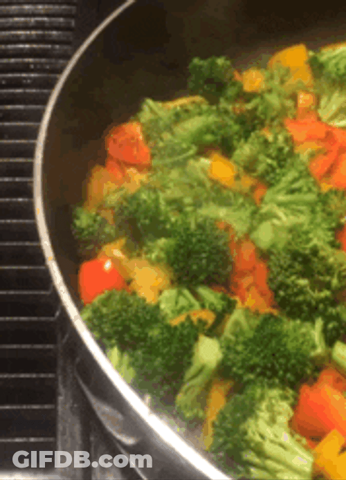Steam From Cooking Mixed Vegetables GIF