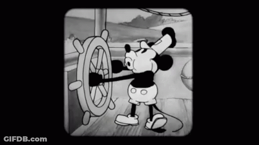 Steamboat Willie Mickey Mouse Camera Roll GIF