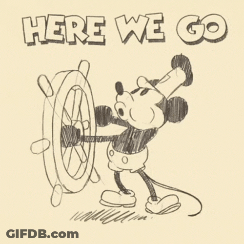 Steamboat Willie Mickey Mouse Drawing GIF