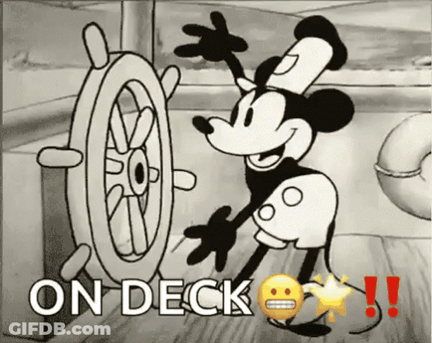 Steamboat Willie Mickey Mouse On Deck GIF