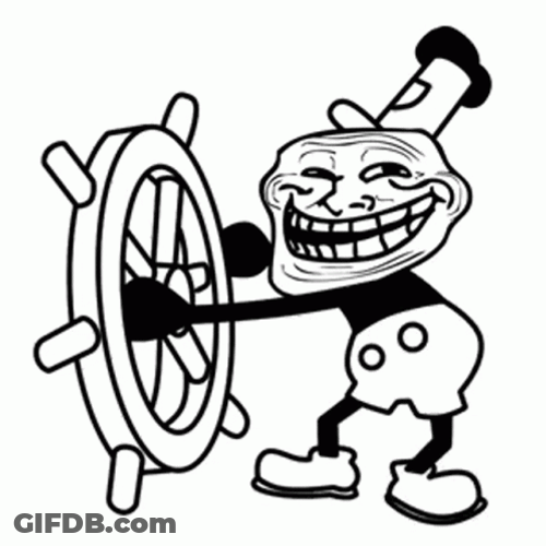 Steamboat Willie Troll Face GIF