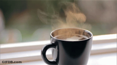 Steaming Coffee On Window Sill GIF