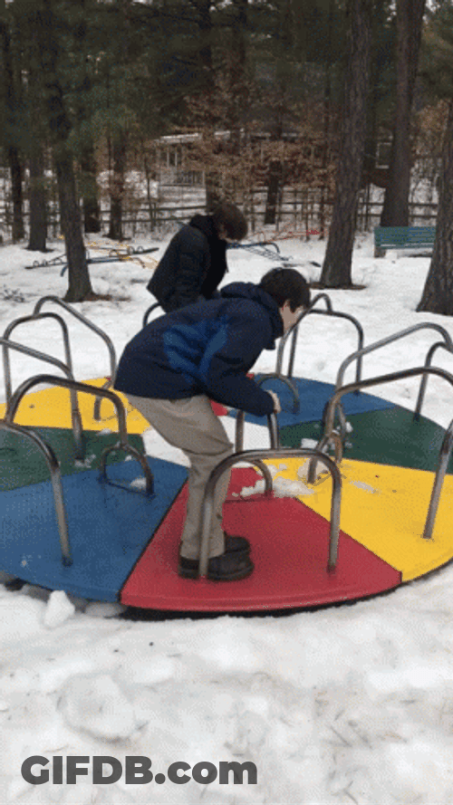 Steel Merry Go Round On Snows GIF