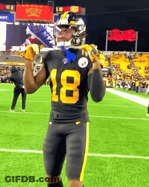 Steelers Diontae Johnson Jumping Happily GIF