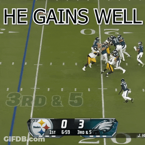 Steelers Vs Eagles Football Game Score 0-3 GIF
