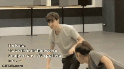 Stefano Talking To Another Man On Dance Floor GIF
