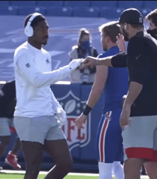 Stefon Diggs High Five With Teammates GIF