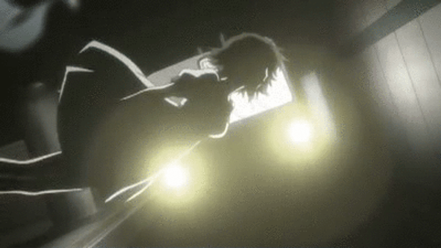 Steins Gate Dramatic Train Scene GIF