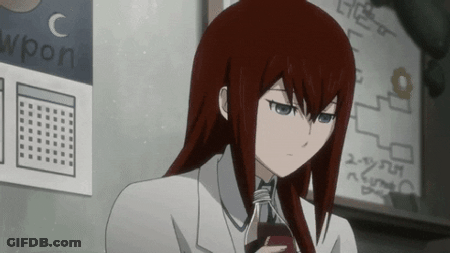 Steins Gate Kurisu Makise Drinking Dr Pepper GIF