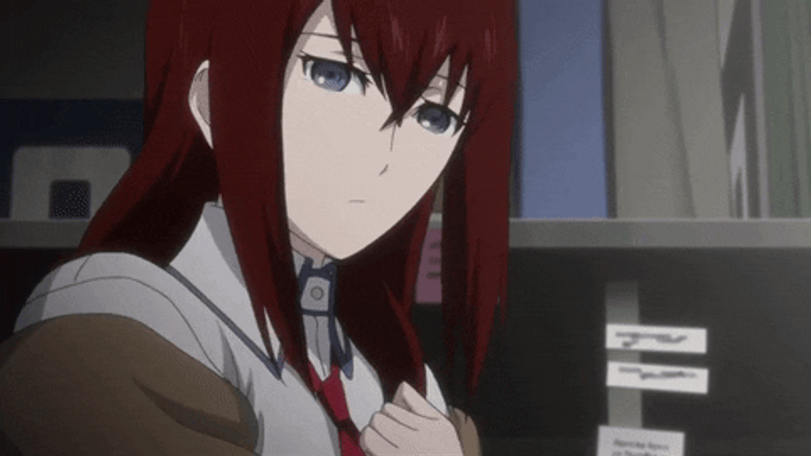 Steins Gate Kurisu Waving GIF