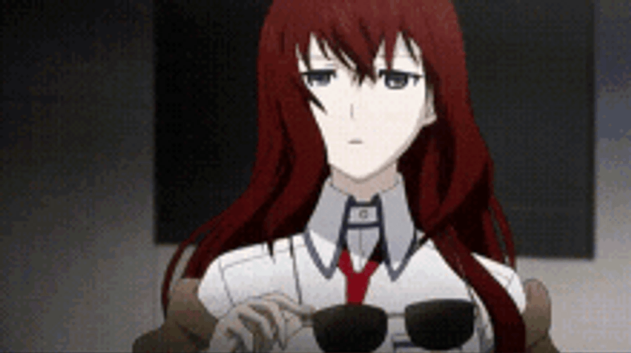 Steins Gate Kurisu Wearing Shades GIF