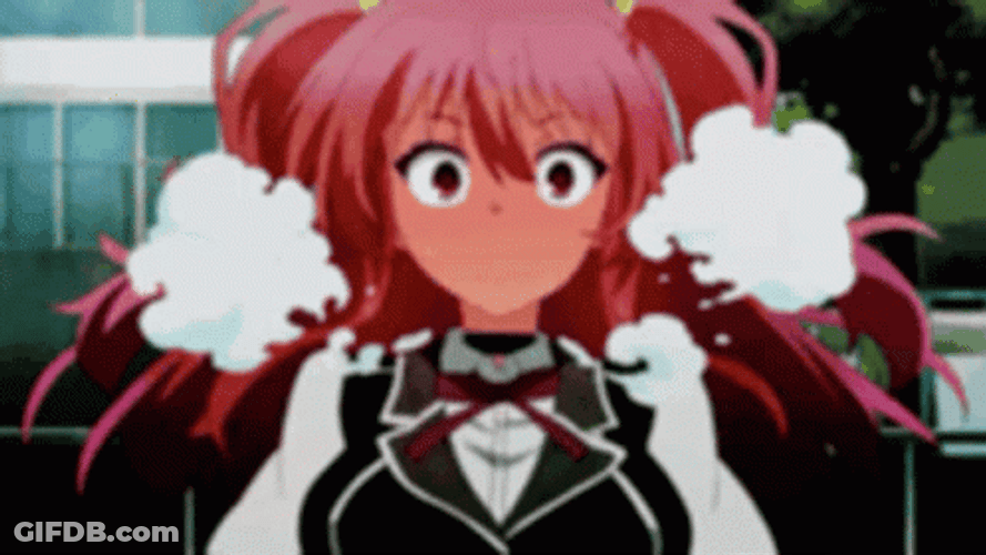 Stella Vermillion Ear Steam And Blushing Anime GIF
