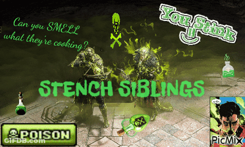 Stench Siblings Poison Button Advertisement GIF