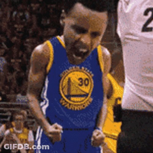 Steph Curry 3 Firing Shout GIF