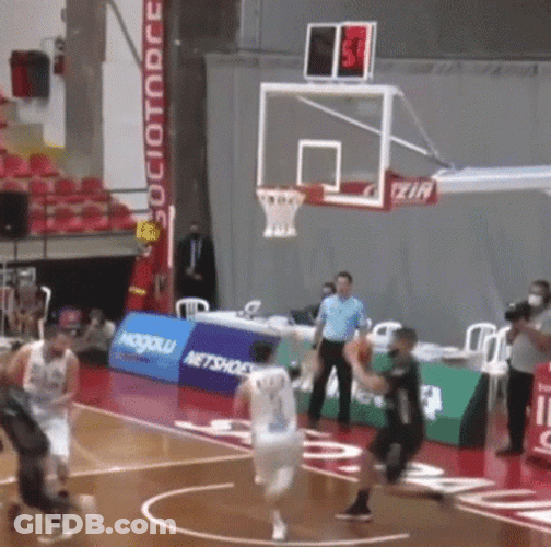 Steph Curry Blocked Dunk Shot GIF