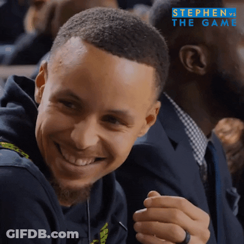 Steph Curry Night Night Laughing Covers Eyes GIF