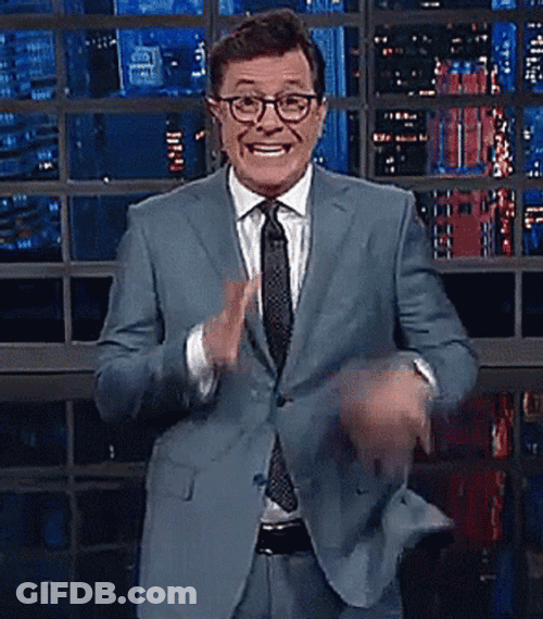Stephen Colbert Filled With Joy And Excitement GIF