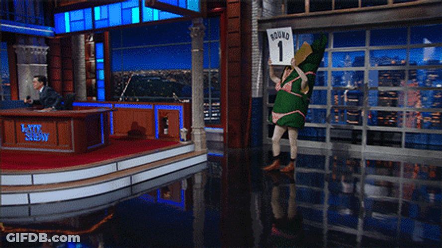 Stephen Colbert Show Corn Round 1 GIF